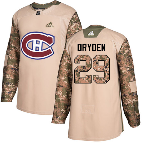 Adidas Canadiens #29 Ken Dryden Camo Authentic Veterans Day Stitched NHL Jersey - Click Image to Close